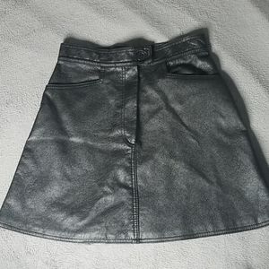 Black Faux Leather Mini Skirt